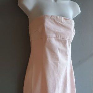 'Ruth' Strapless Pink Cotton Dress - Size 6